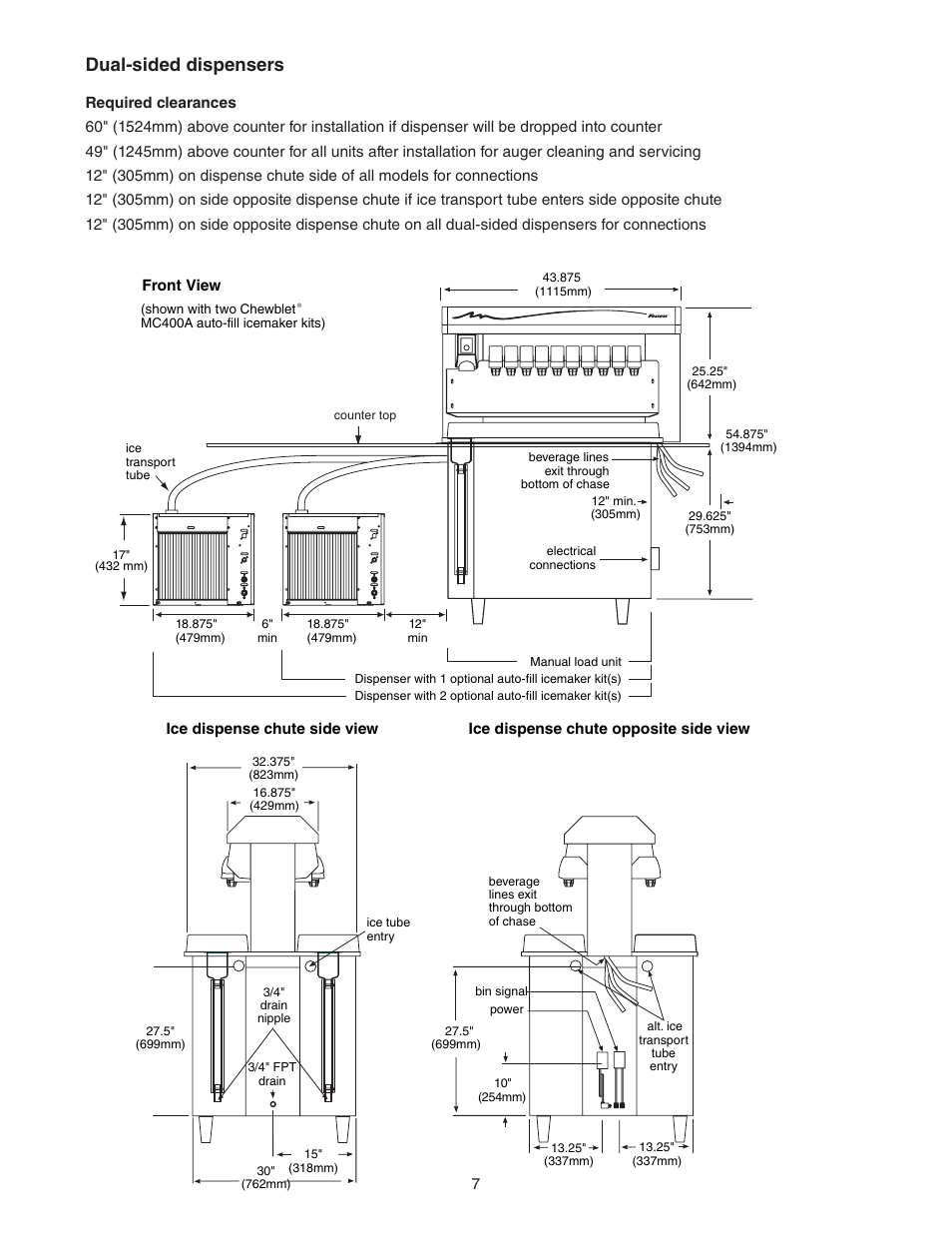 Dual-sided dispensers | Follett VU300 User Manual | Page 6 / 22