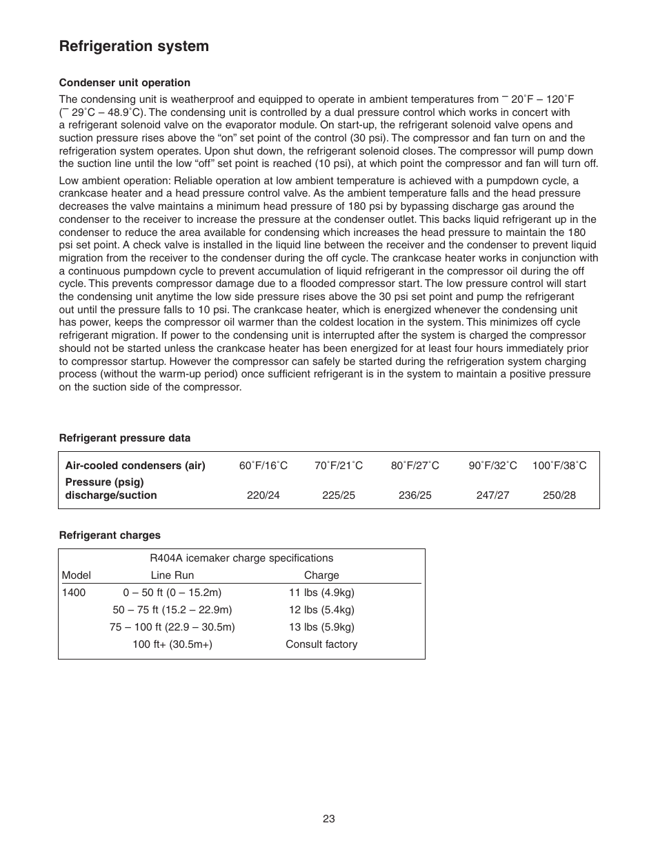 Refrigeration system | Follett HCD1400R User Manual | Page 23 / 40