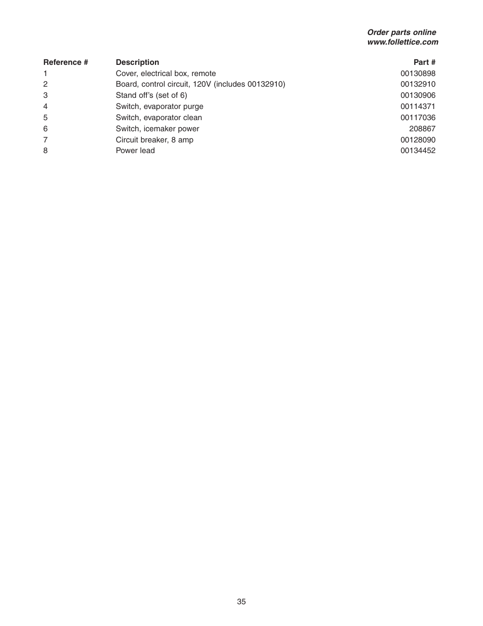 Follett HCD1400R User Manual | Page 35 / 40