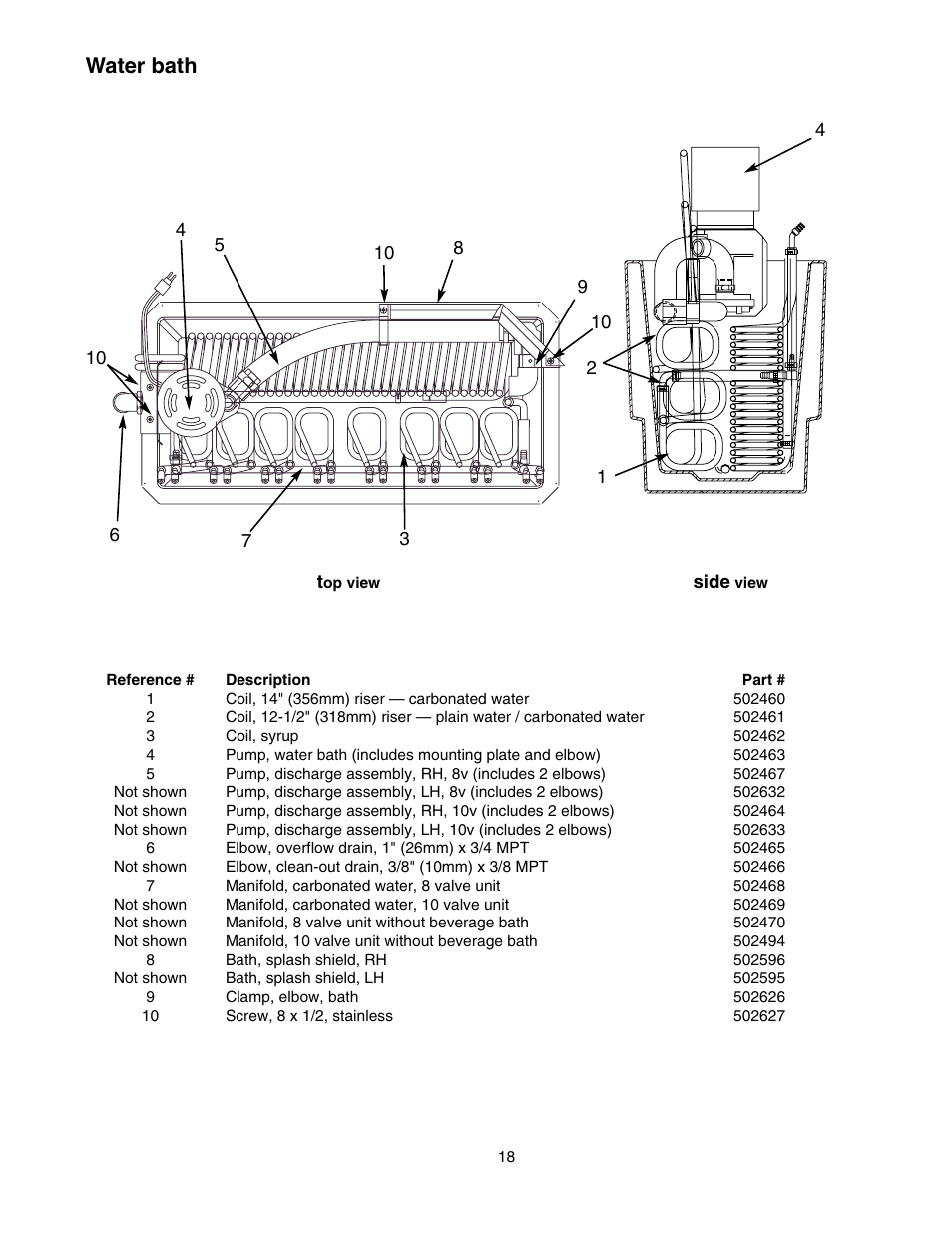 Water bath | Follett U155 User Manual | Page 19 / 24