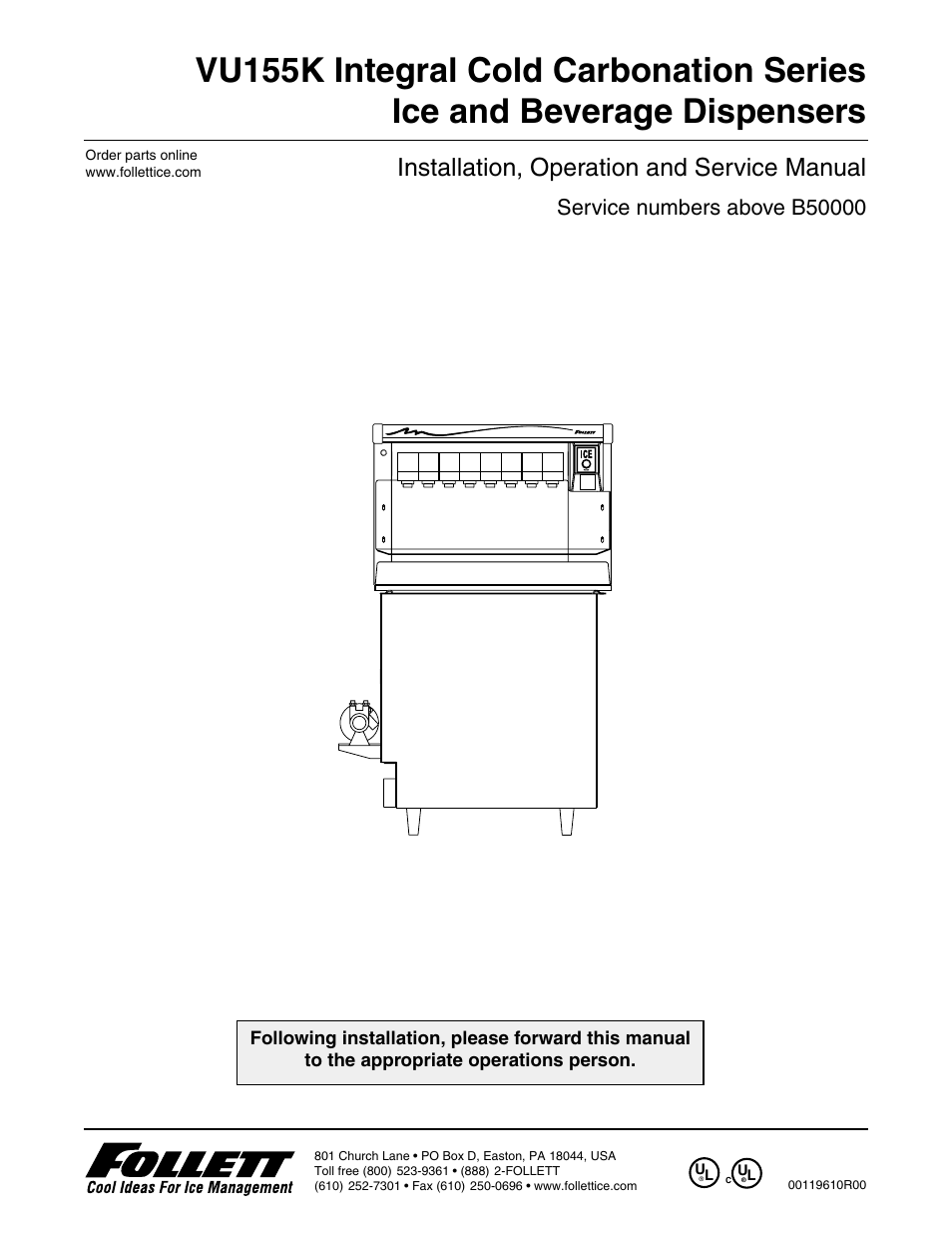 Follett VU155K User Manual | 24 pages