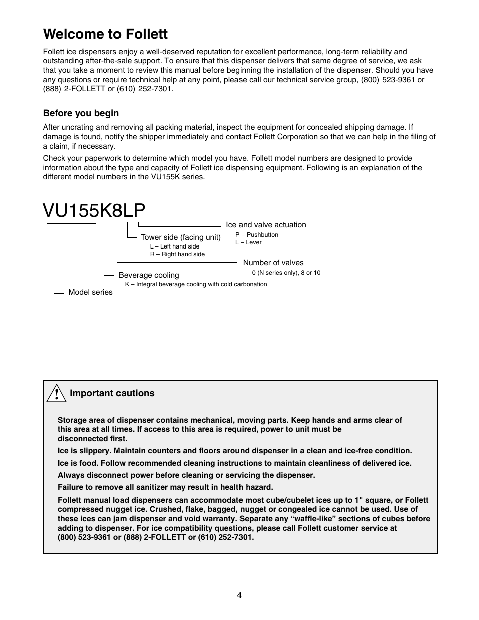 Vu155k8lp, Welcome to follett | Follett VU155K User Manual | Page 4 / 24