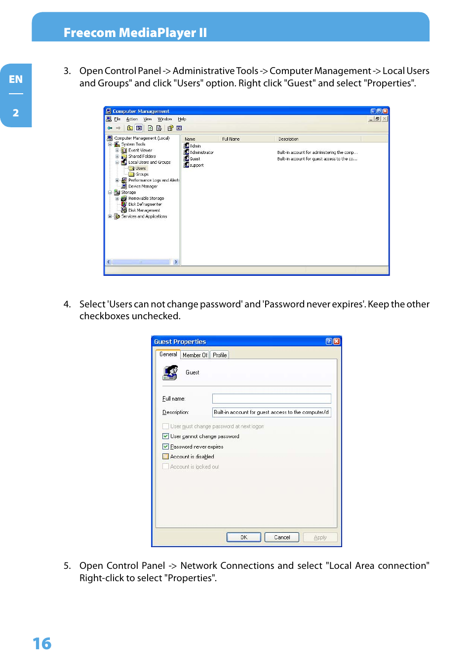 Freecom mediaplayer ii | Freecom Technologies Media Player II User Manual | Page 16 / 43