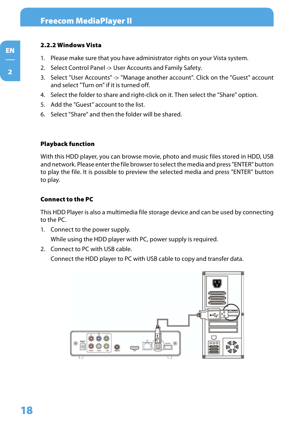 Freecom mediaplayer ii | Freecom Technologies Media Player II User Manual | Page 18 / 43