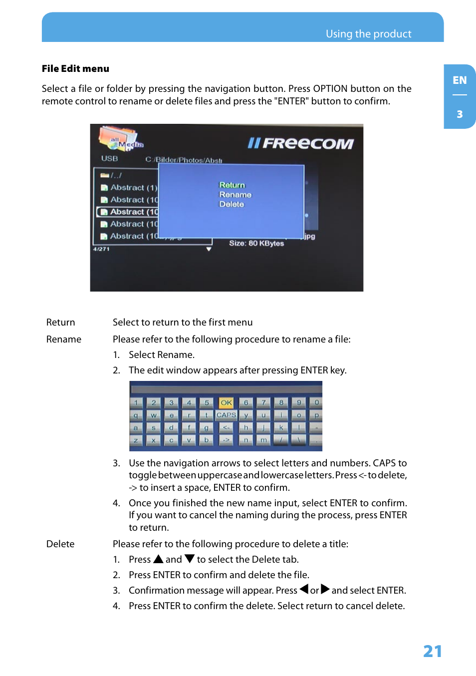 Freecom Technologies Media Player II User Manual | Page 21 / 43