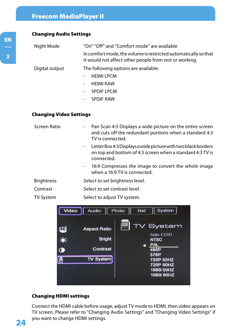 Freecom mediaplayer ii | Freecom Technologies Media Player II User Manual | Page 24 / 43