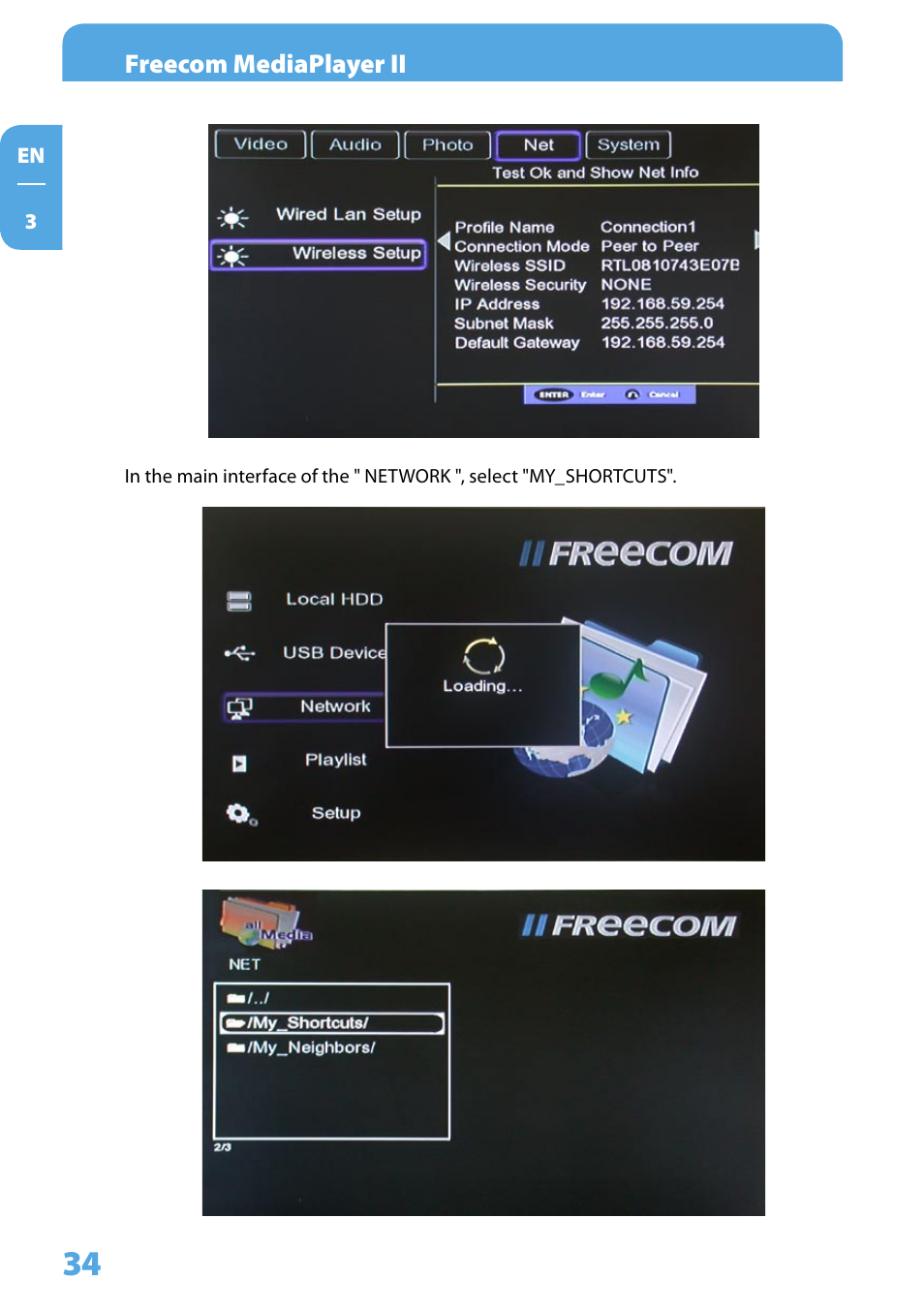 Freecom Technologies Media Player II User Manual | Page 34 / 43