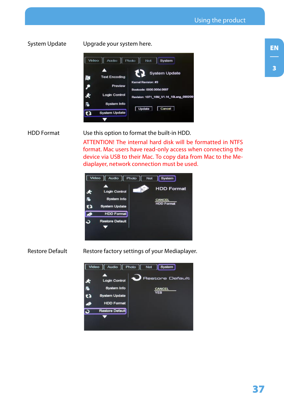 Freecom Technologies Media Player II User Manual | Page 37 / 43