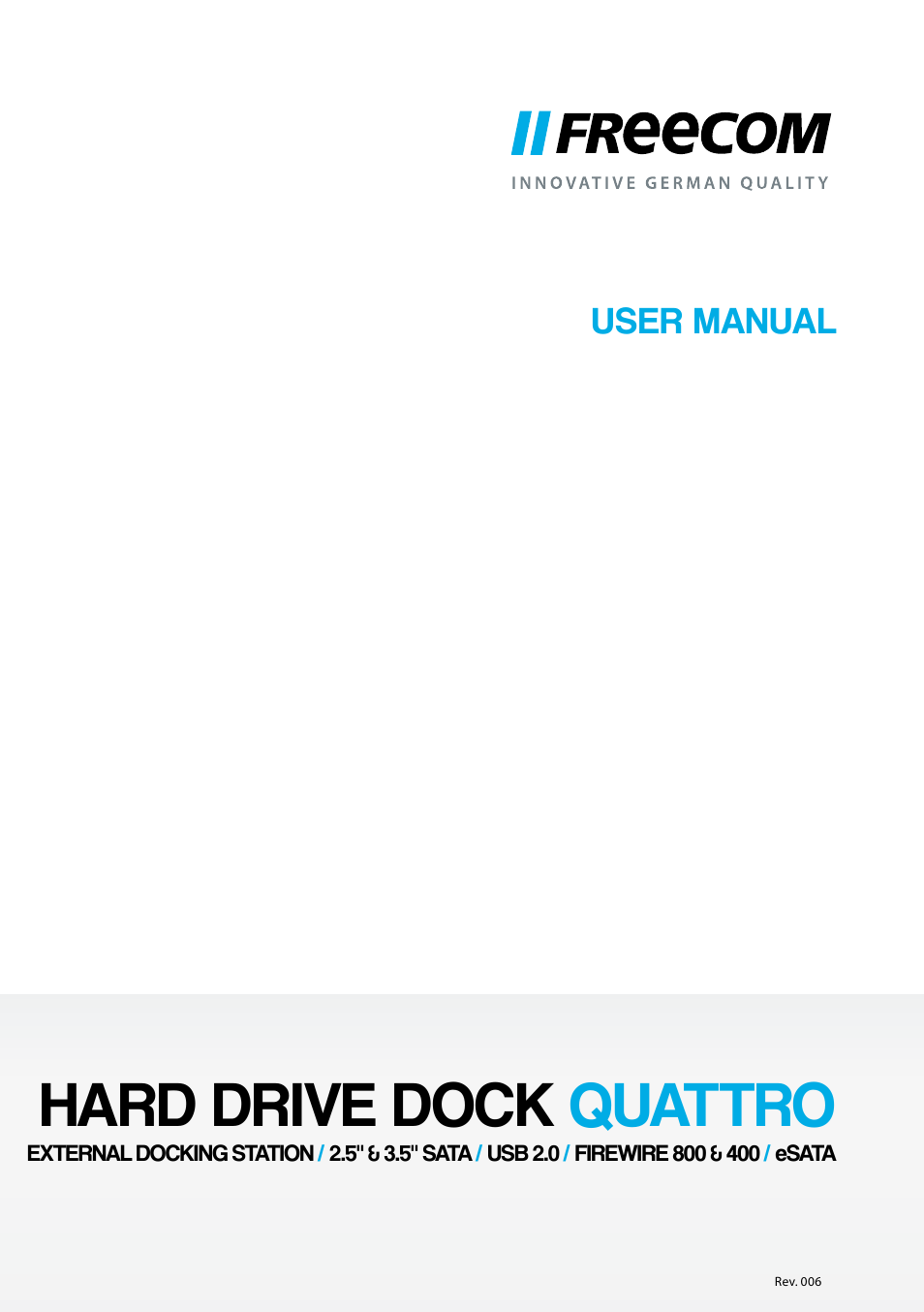 Freecom Technologies Hard Drive Dock Quattro User Manual | 19 pages