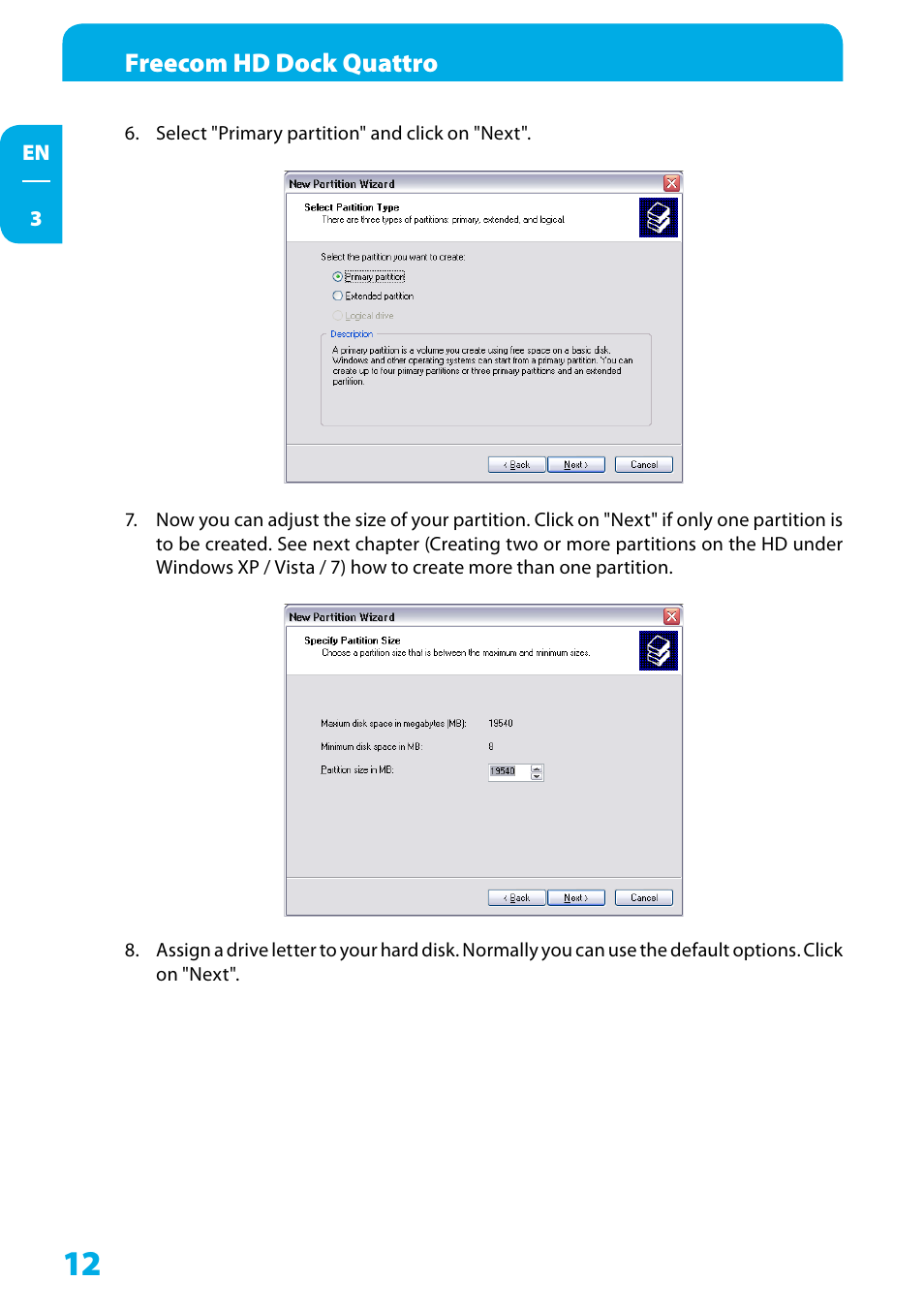 Freecom hd dock quattro | Freecom Technologies Hard Drive Dock Quattro User Manual | Page 12 / 19