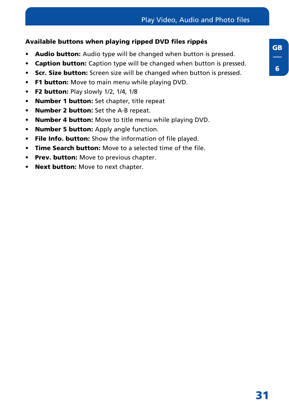 Freecom Technologies Multimedia Player User Manual | Page 31 / 48
