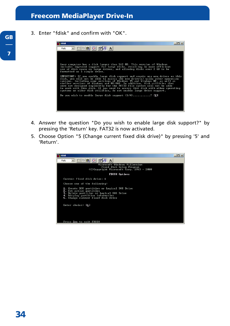 Freecom mediaplayer drive-in | Freecom Technologies Multimedia Player User Manual | Page 34 / 48