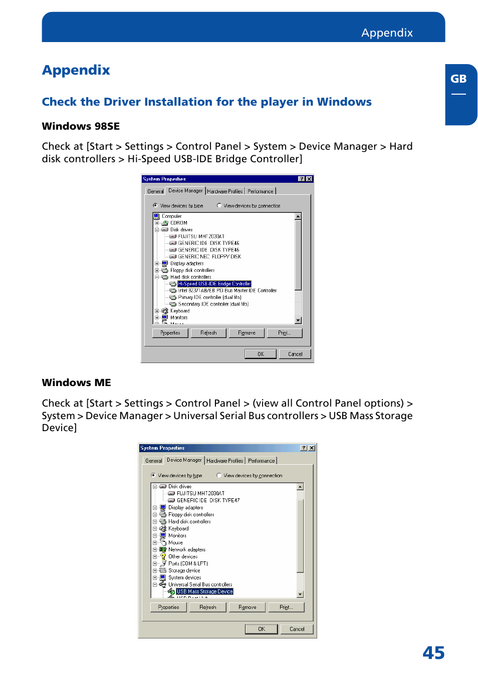 Appendix | Freecom Technologies Multimedia Player User Manual | Page 45 / 48