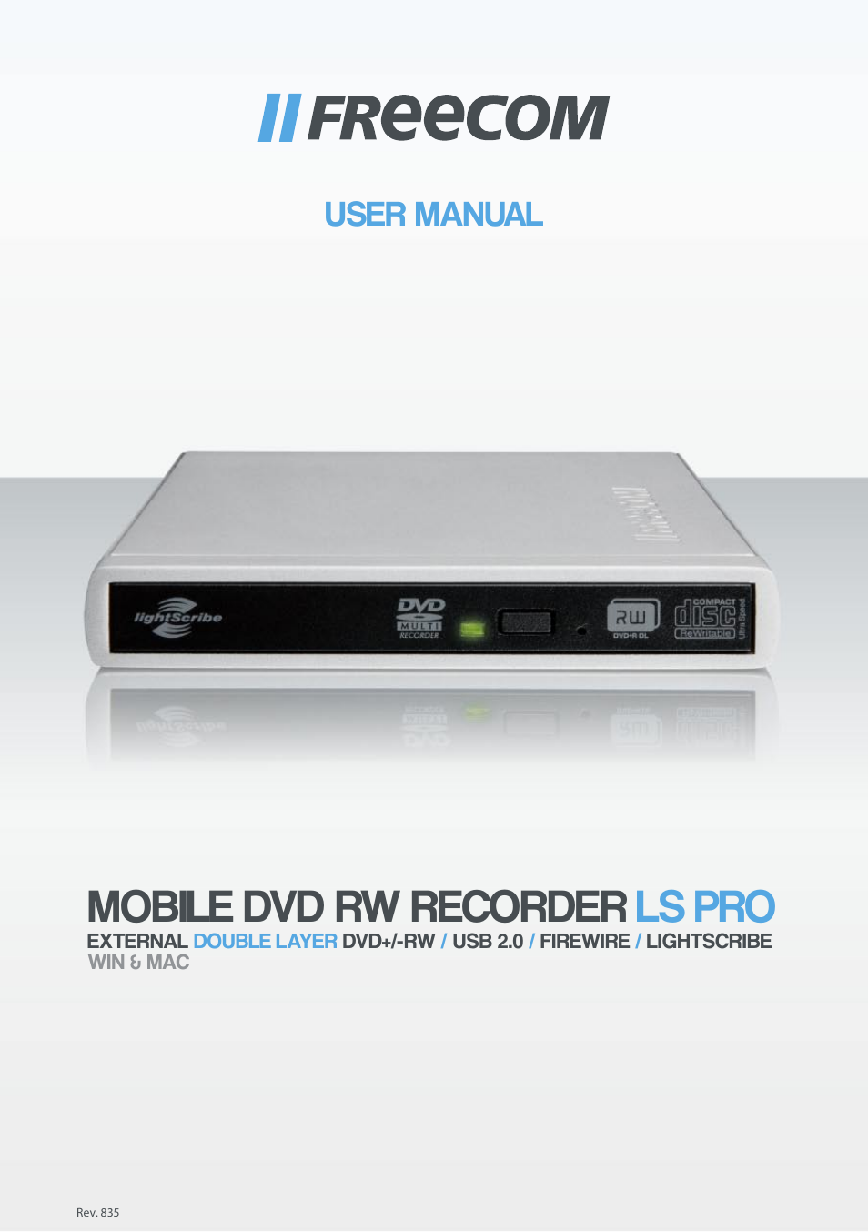 Freecom Technologies Mobile DVD RW Recorder LS PRO User Manual | 13 pages
