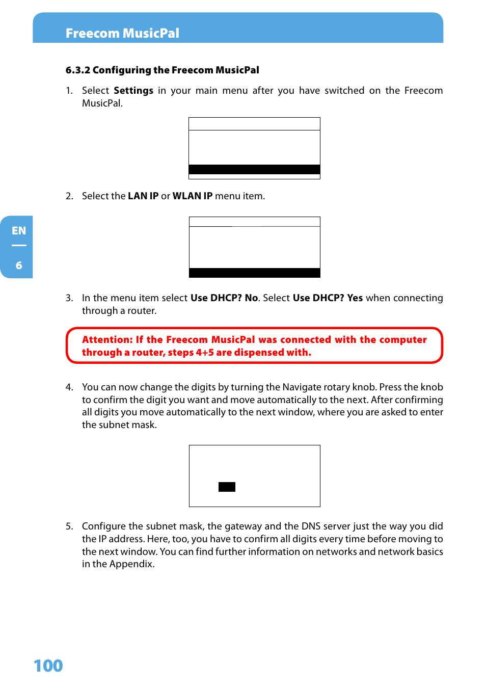 2 configuring the freecom musicpal, Freecom musicpal | Freecom Technologies MusicPal User Manual | Page 100 / 120