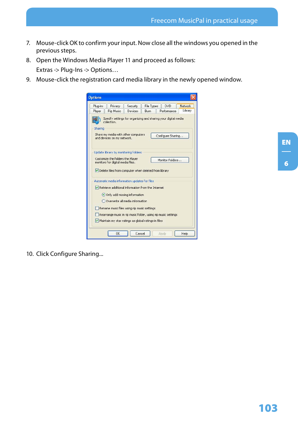Freecom Technologies MusicPal User Manual | Page 103 / 120