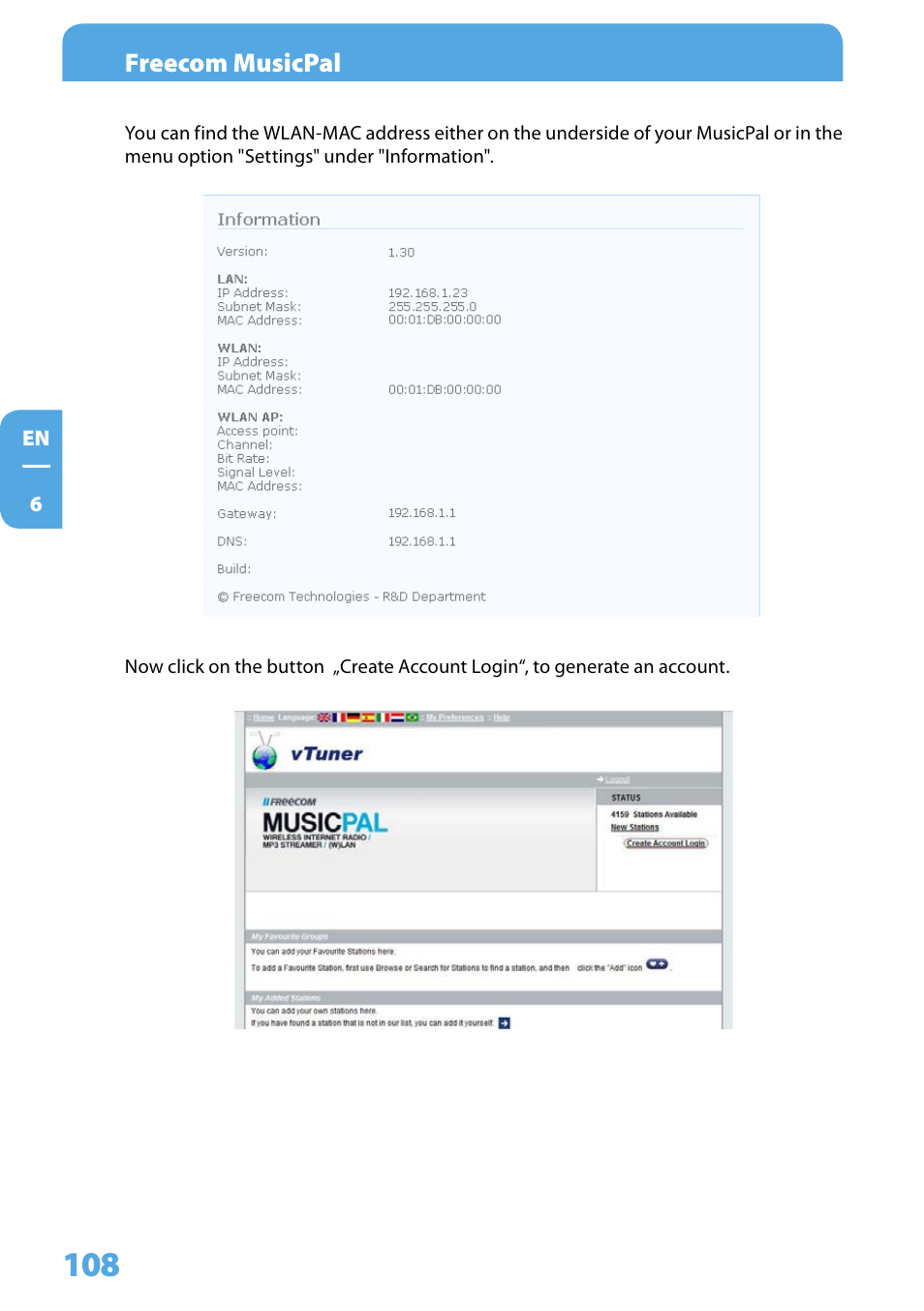 Freecom Technologies MusicPal User Manual | Page 108 / 120