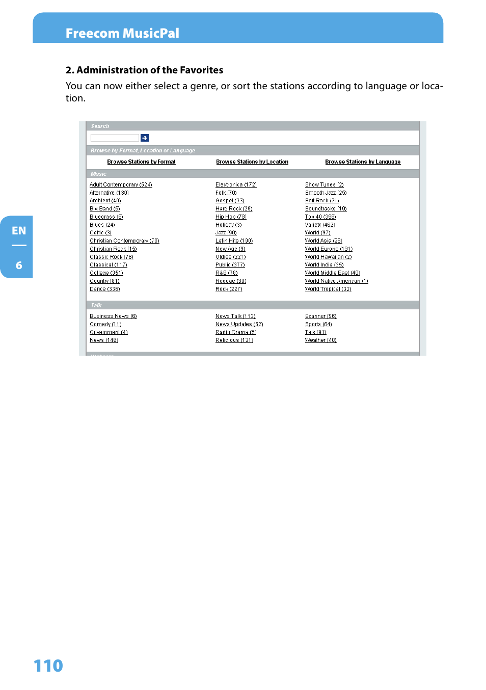Freecom Technologies MusicPal User Manual | Page 110 / 120