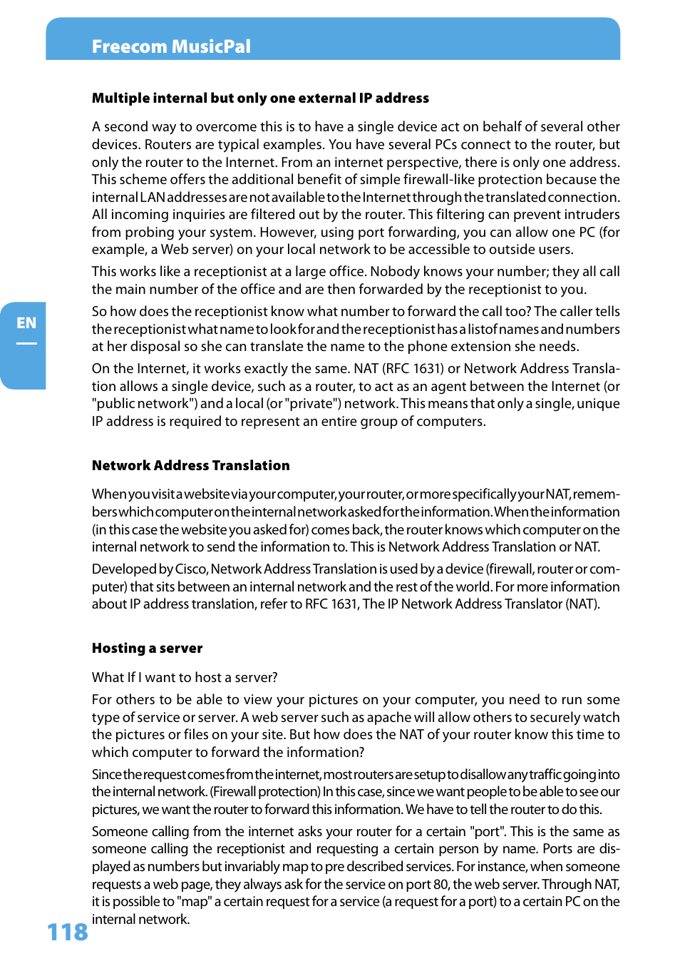 Freecom musicpal | Freecom Technologies MusicPal User Manual | Page 118 / 120