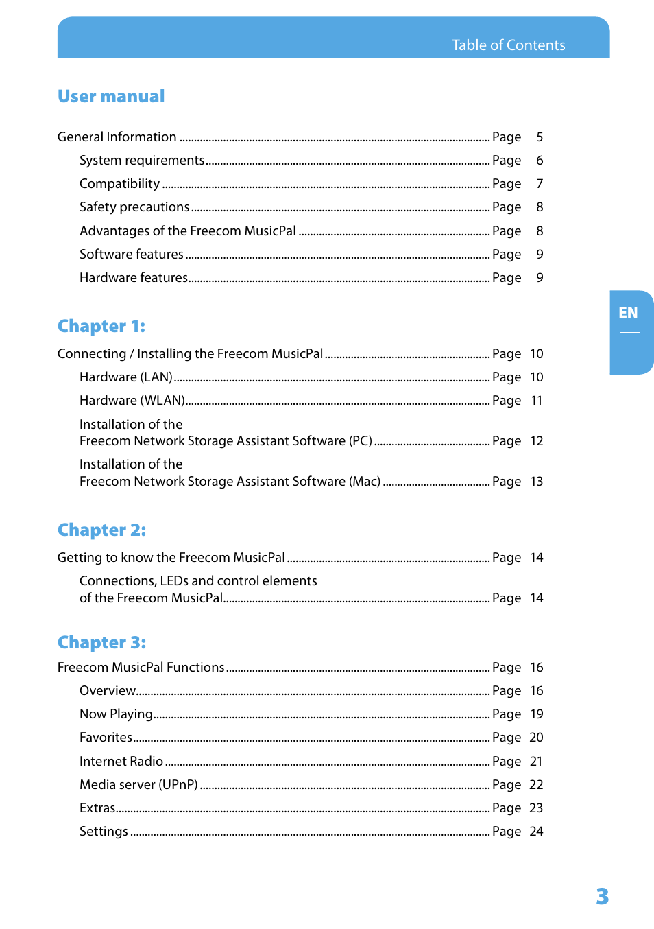 Freecom Technologies MusicPal User Manual | Page 3 / 120