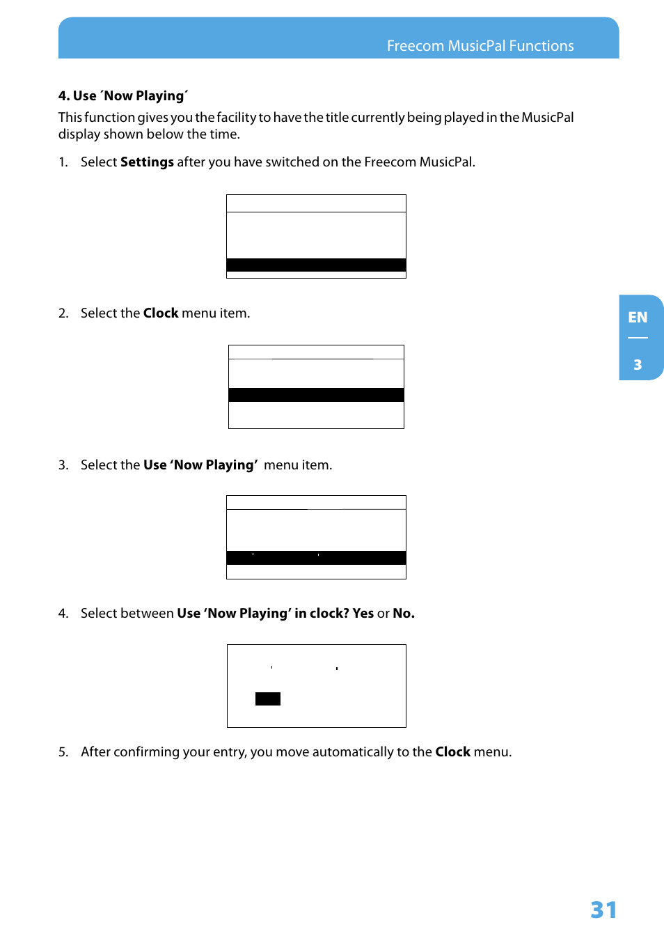 En  freecom musicpal functions | Freecom Technologies MusicPal User Manual | Page 31 / 120