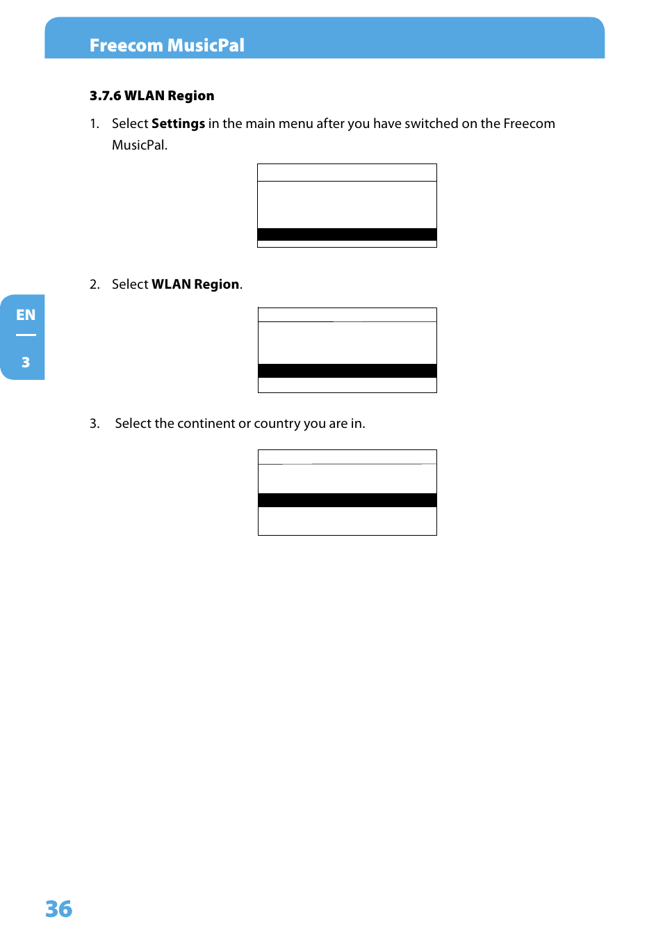 6 wlan region, Freecom musicpal | Freecom Technologies MusicPal User Manual | Page 36 / 120
