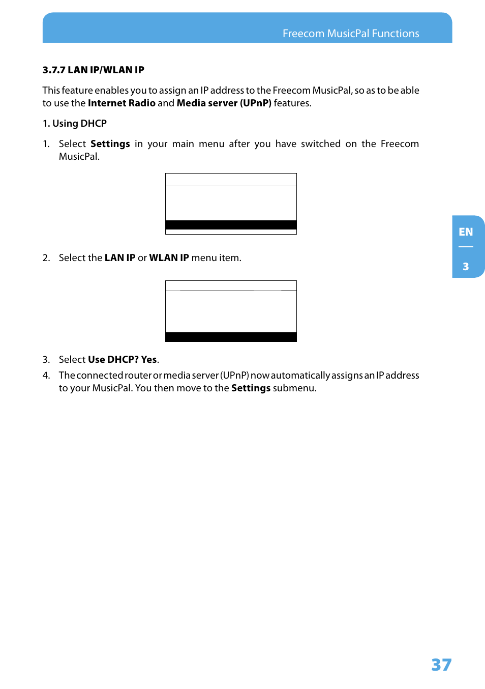 7 lan ip/wlan ip | Freecom Technologies MusicPal User Manual | Page 37 / 120