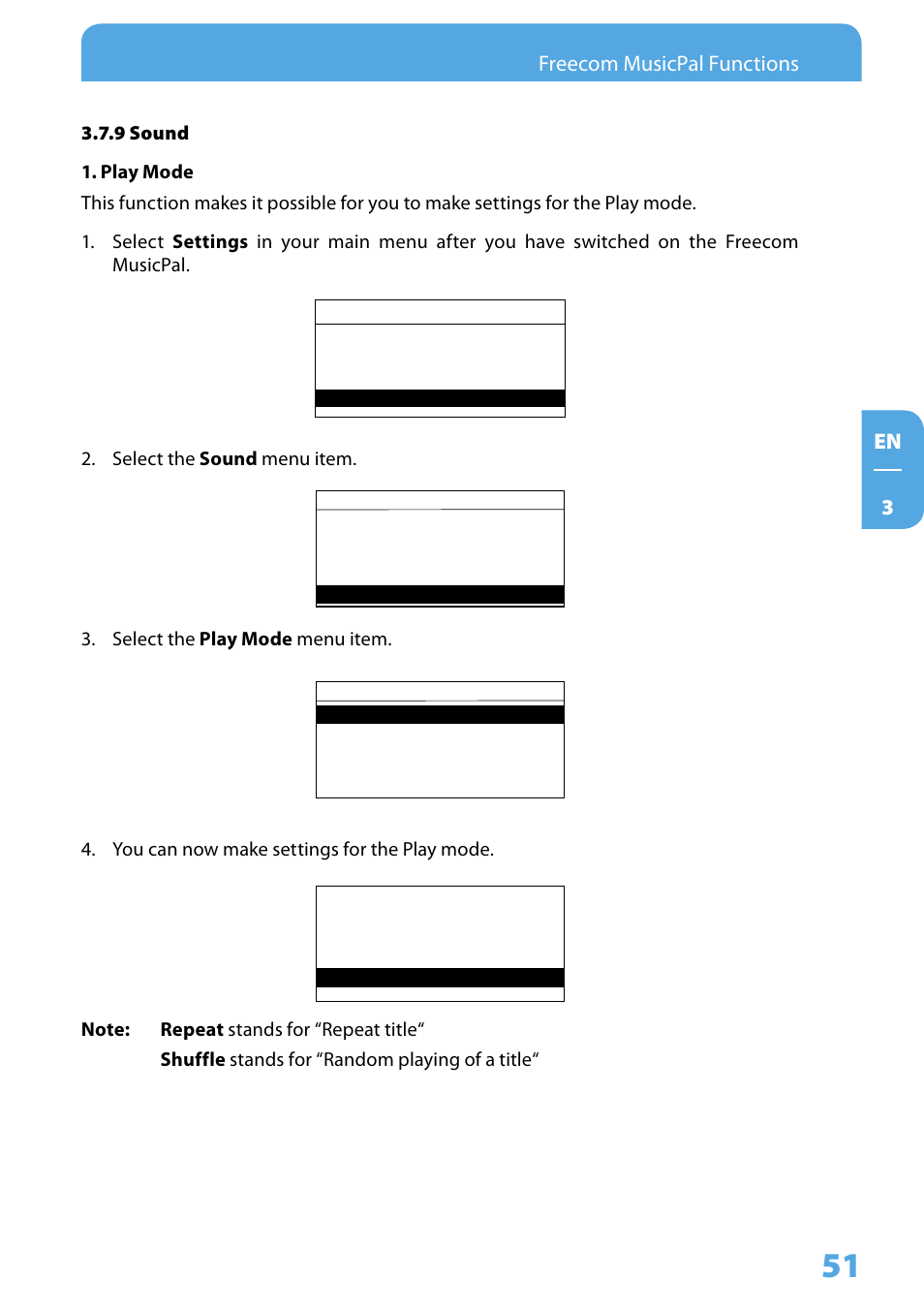 9 sound, En  freecom musicpal functions | Freecom Technologies MusicPal User Manual | Page 51 / 120