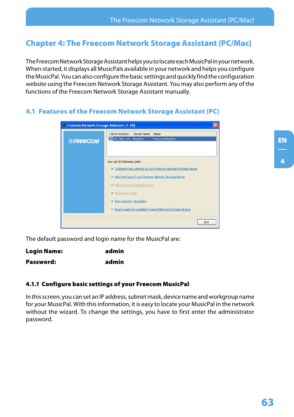 Freecom Technologies MusicPal User Manual | Page 63 / 120