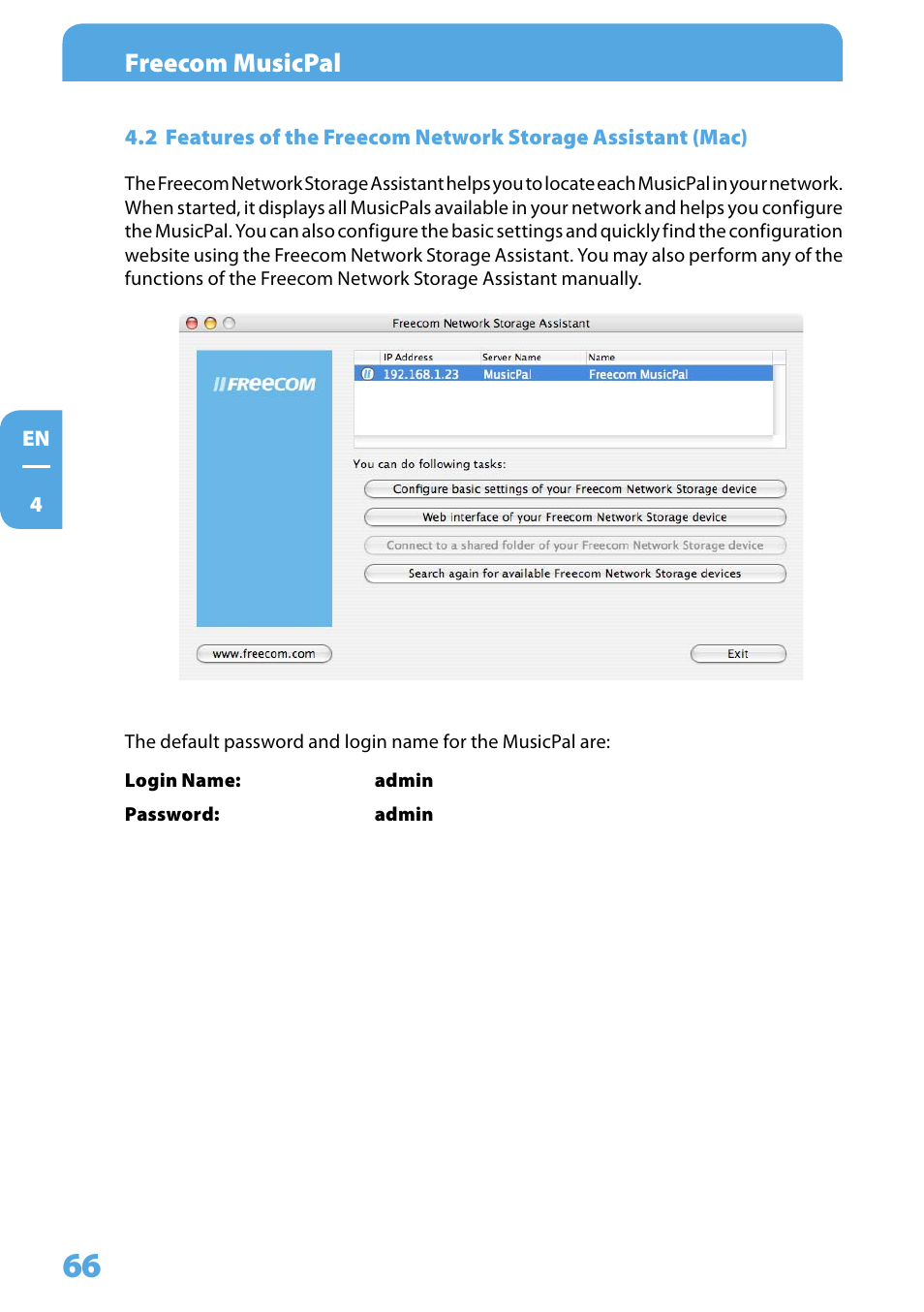 Freecom musicpal | Freecom Technologies MusicPal User Manual | Page 66 / 120