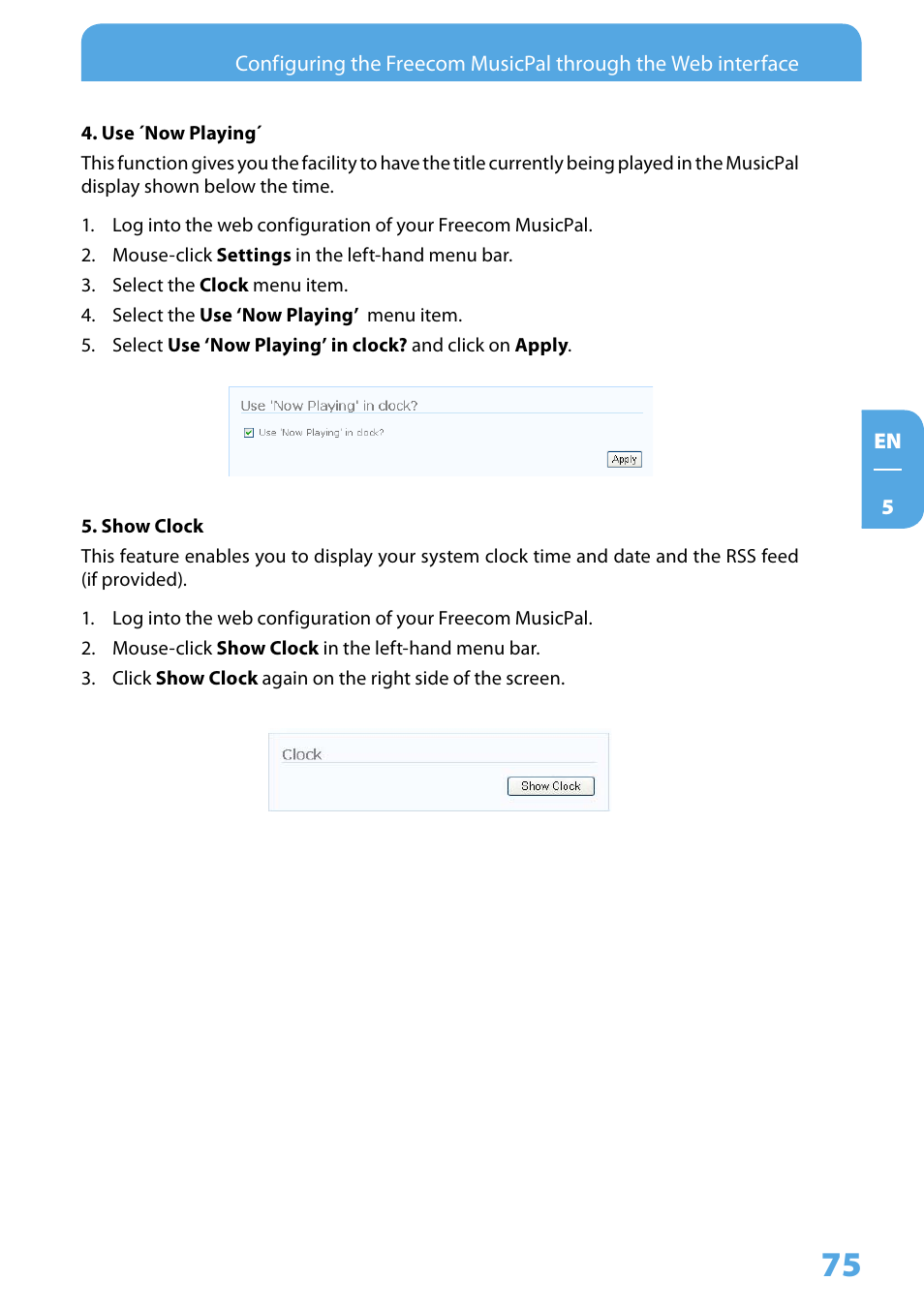 Freecom Technologies MusicPal User Manual | Page 75 / 120