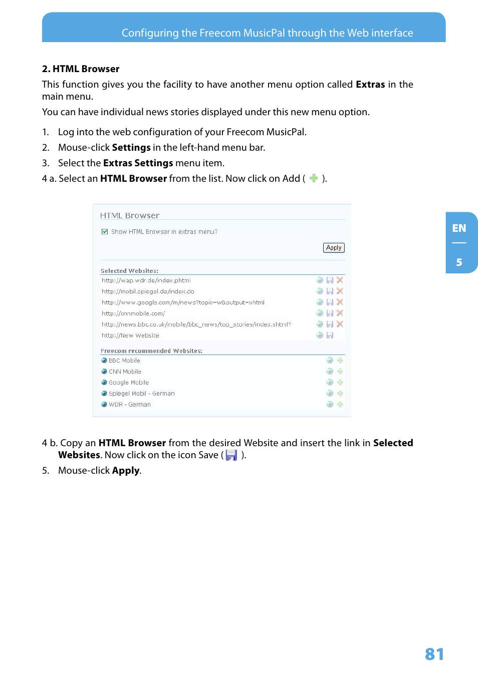 Freecom Technologies MusicPal User Manual | Page 81 / 120