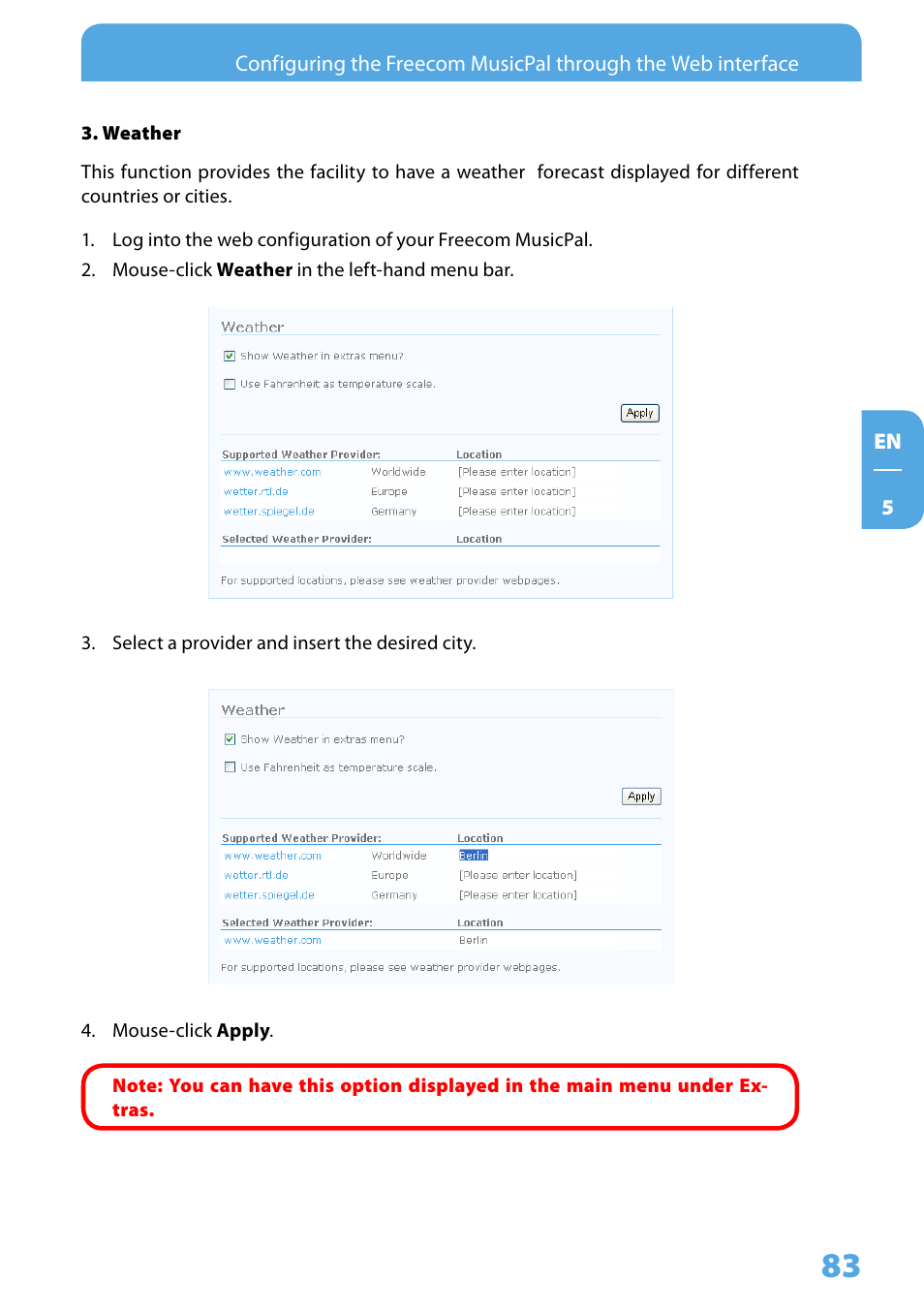 Freecom Technologies MusicPal User Manual | Page 83 / 120