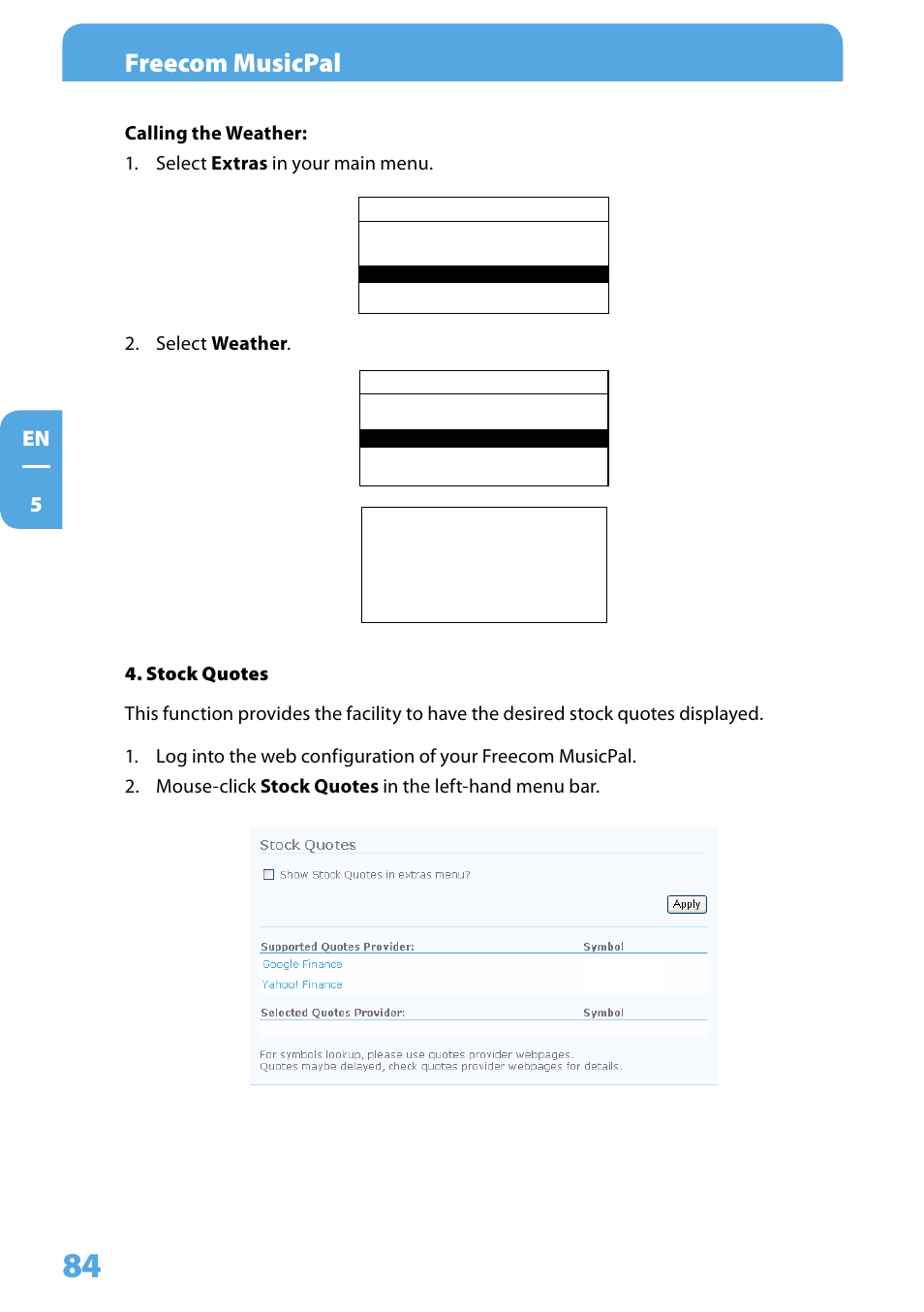 Freecom musicpal, En 5 | Freecom Technologies MusicPal User Manual | Page 84 / 120