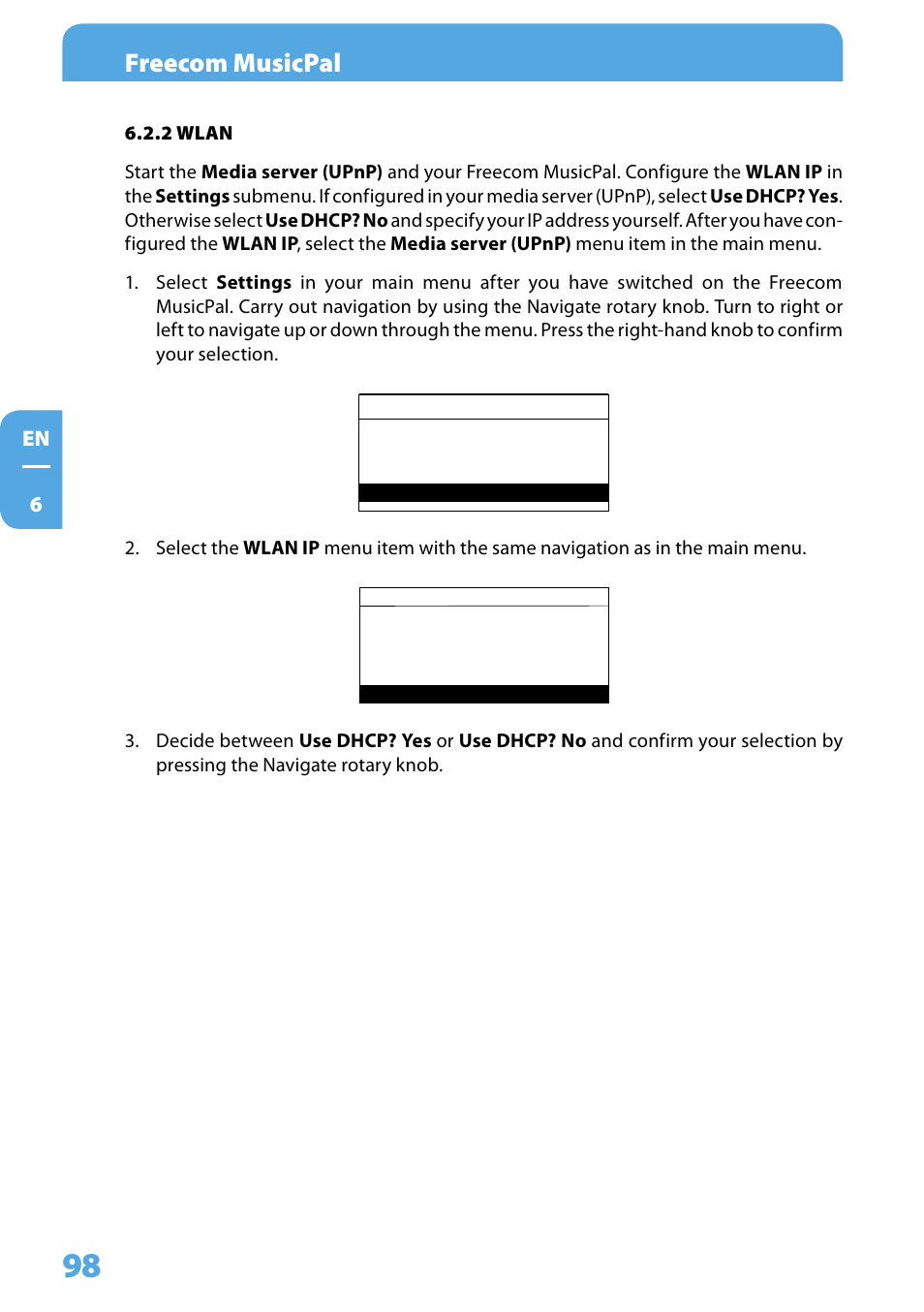 2 wlan, Freecom musicpal | Freecom Technologies MusicPal User Manual | Page 98 / 120