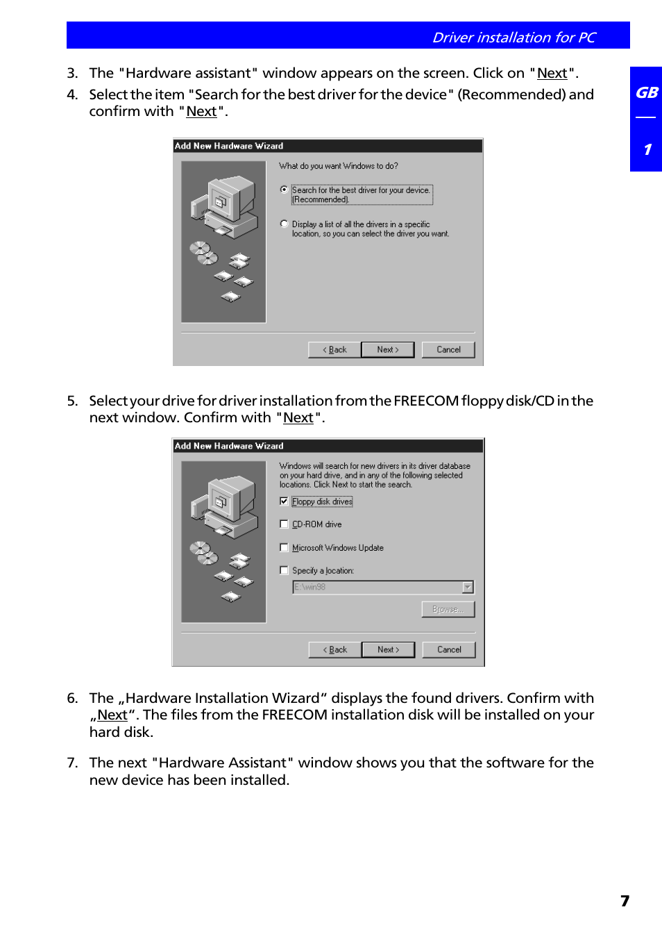 Freecom Technologies IEEE 1394 User Manual | Page 7 / 13