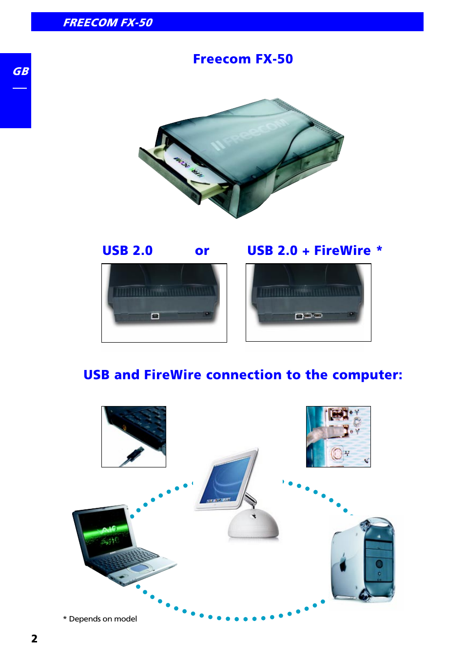 Freecom fx-50 | Freecom Technologies FX-50 User Manual | Page 2 / 15