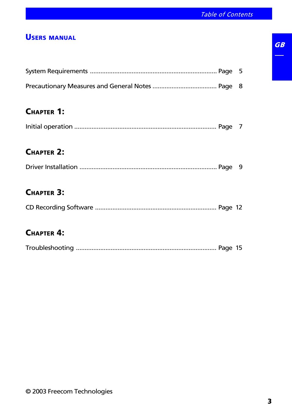 Freecom Technologies FX-50 User Manual | Page 3 / 15