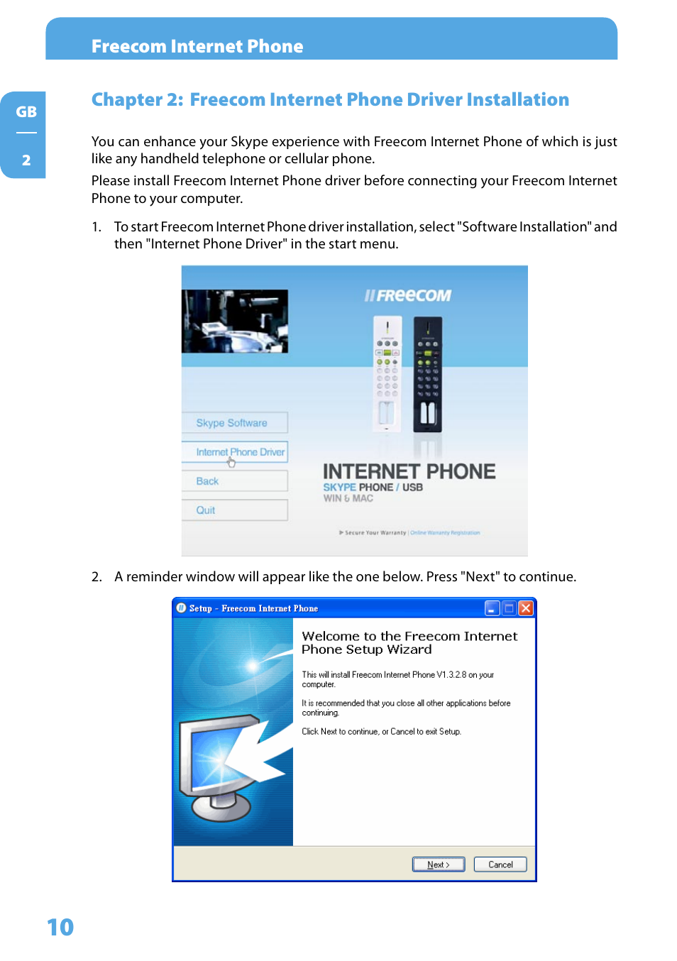 Freecom internet phone | Freecom Technologies Skype Phone User Manual | Page 10 / 42