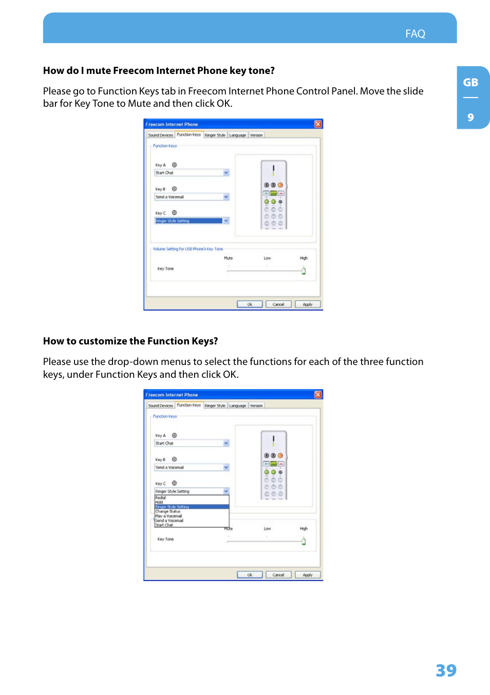 Freecom Technologies Skype Phone User Manual | Page 39 / 42