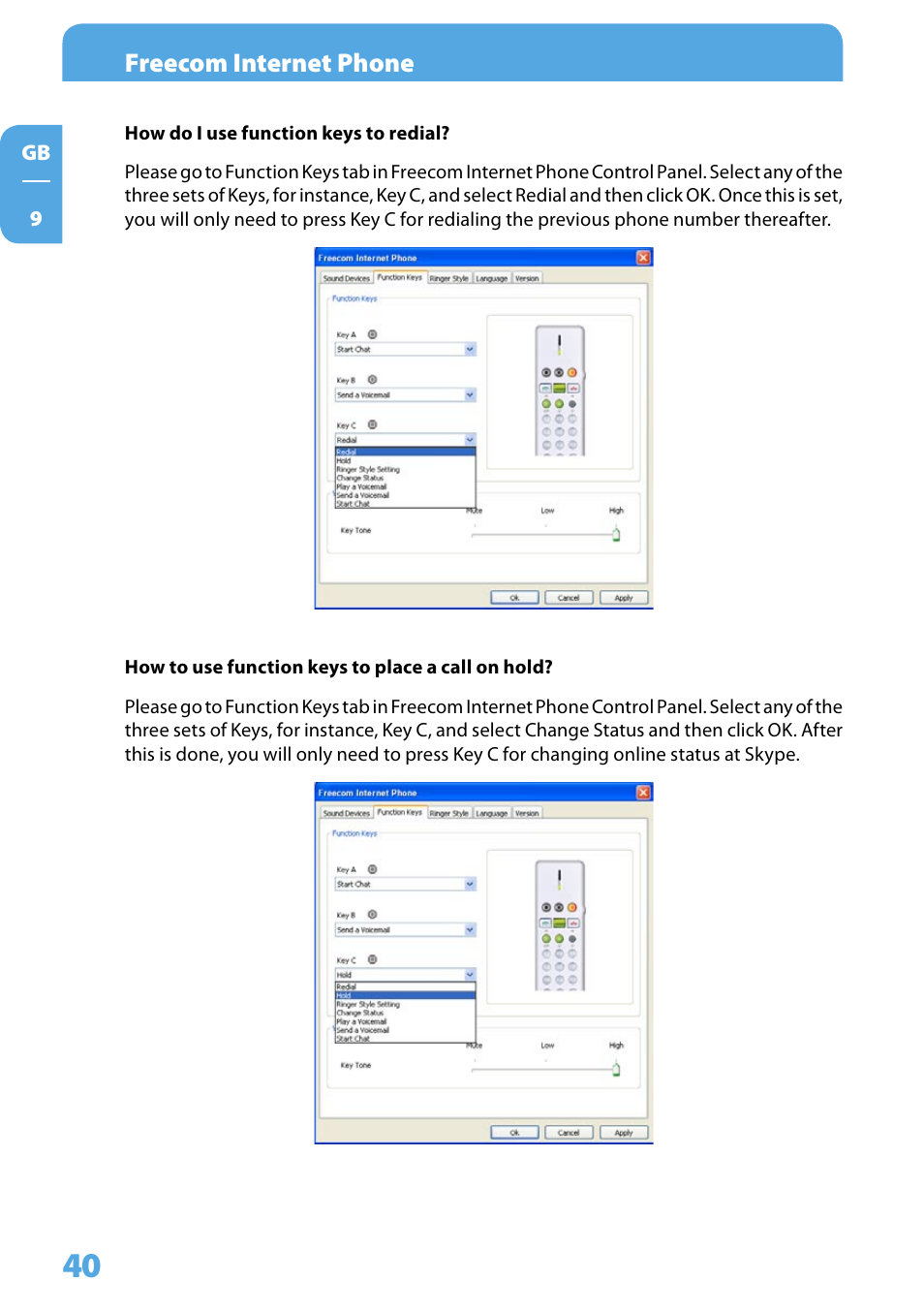Freecom internet phone | Freecom Technologies Skype Phone User Manual | Page 40 / 42