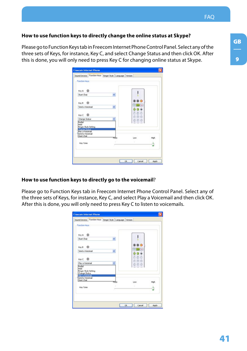 Freecom Technologies Skype Phone User Manual | Page 41 / 42