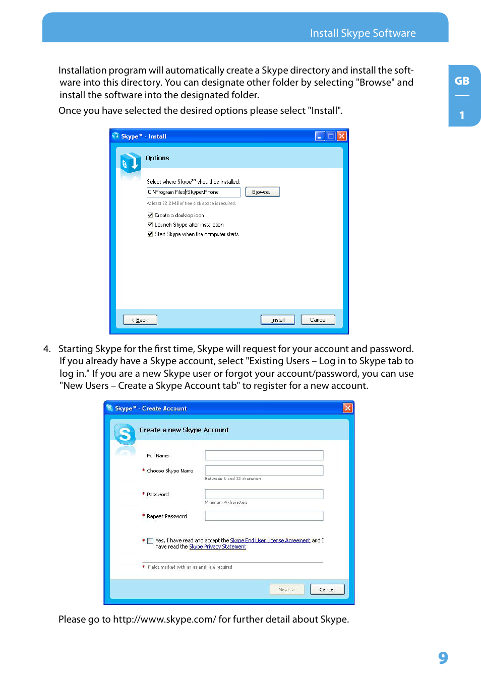 Freecom Technologies Skype Phone User Manual | Page 9 / 42