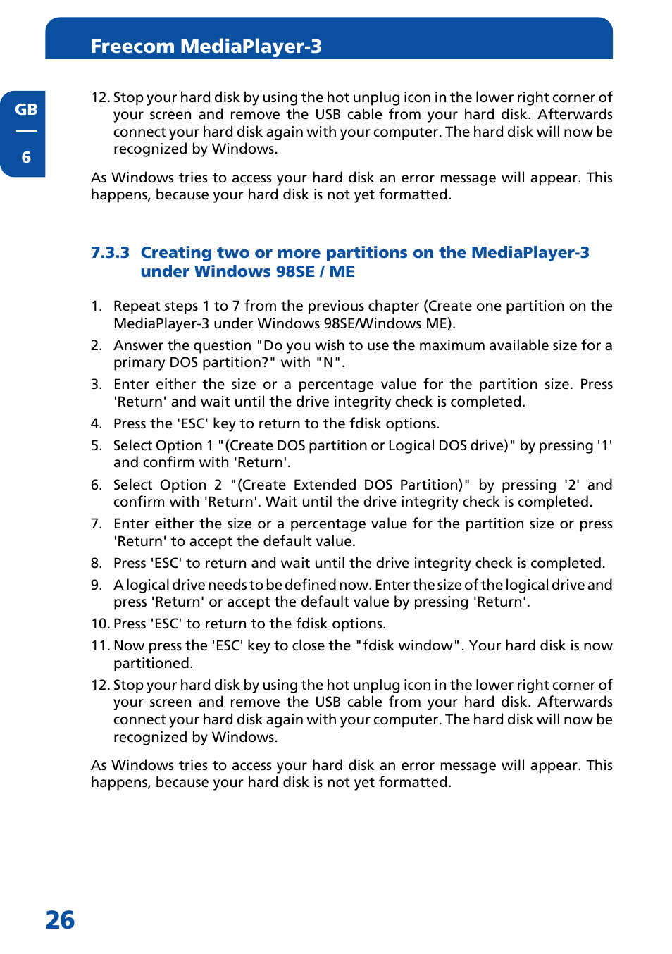 Freecom mediaplayer-3 | Freecom Technologies MediaPlayer3 User Manual | Page 26 / 41