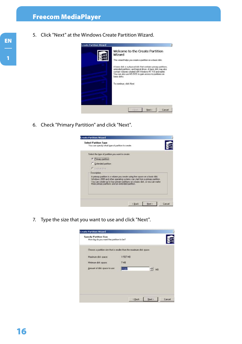 Freecom Technologies 350 User Manual | Page 16 / 107