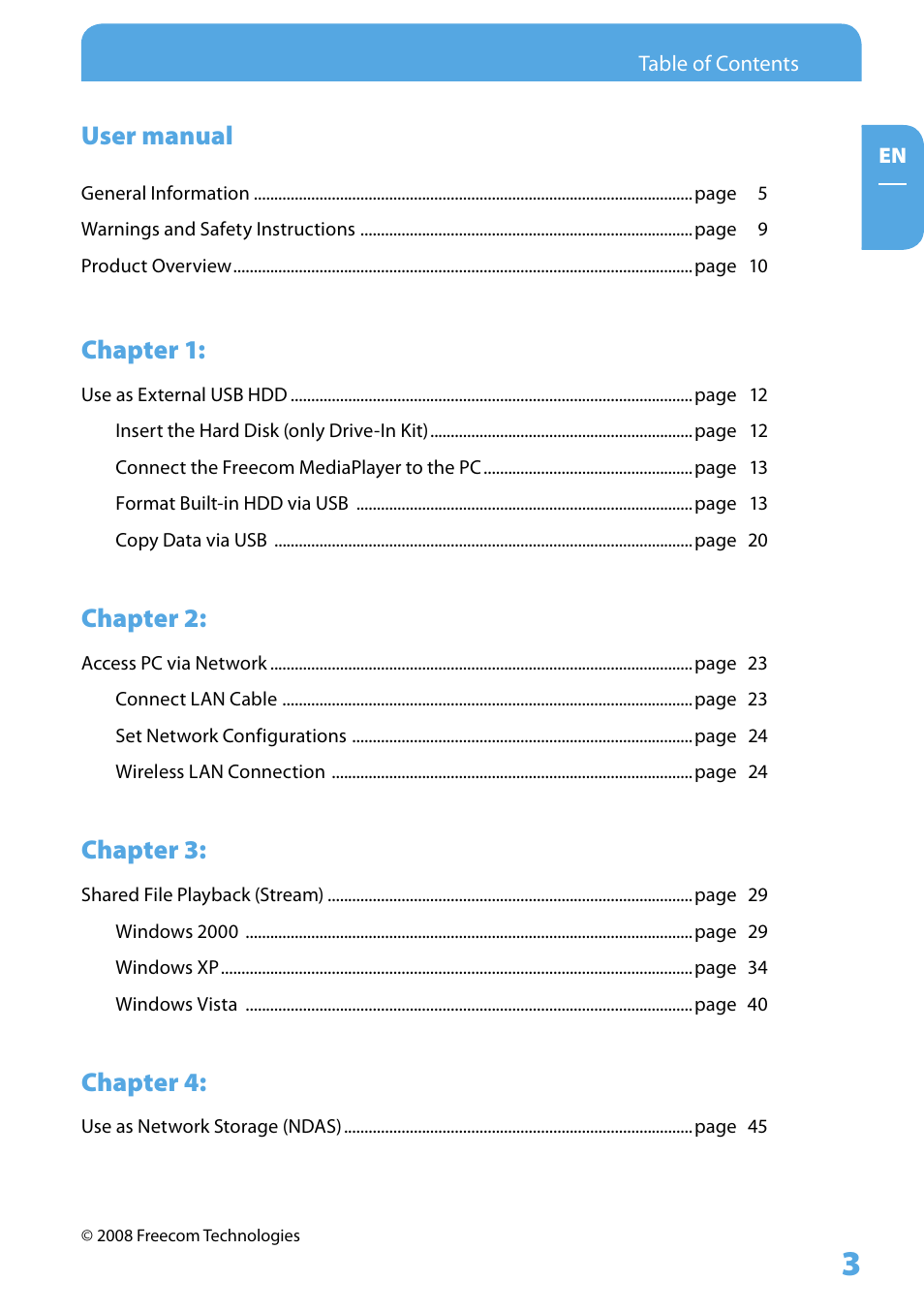 Freecom Technologies 350 User Manual | Page 3 / 107