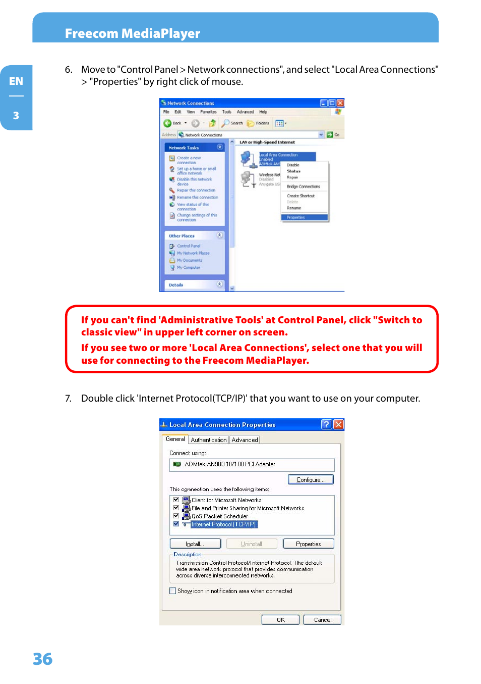 Freecom mediaplayer | Freecom Technologies 350 User Manual | Page 36 / 107