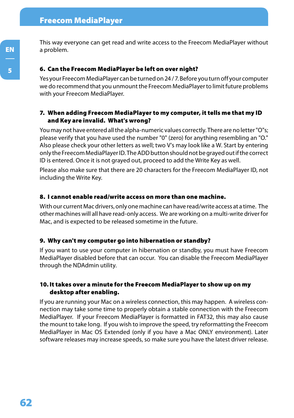 Freecom mediaplayer | Freecom Technologies 350 User Manual | Page 62 / 107