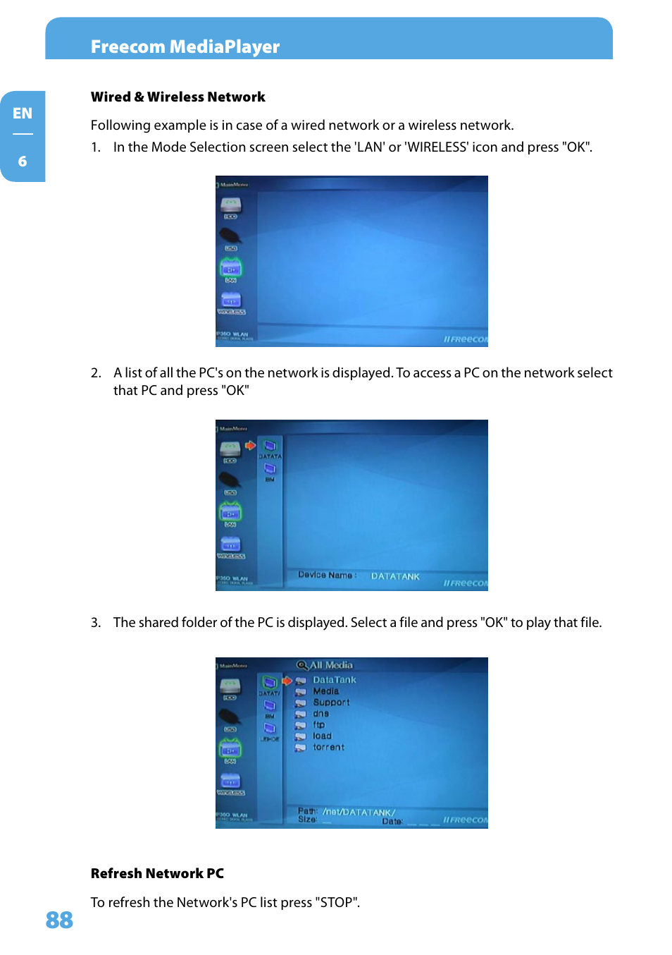 Freecom mediaplayer | Freecom Technologies 350 User Manual | Page 88 / 107