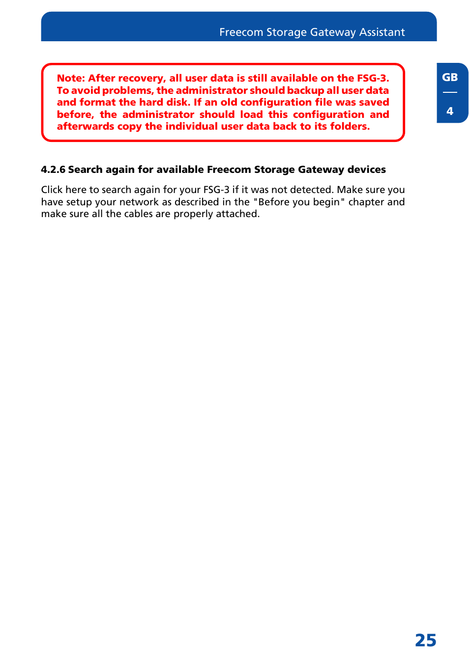 Freecom Technologies FSG-3 User Manual | Page 25 / 84